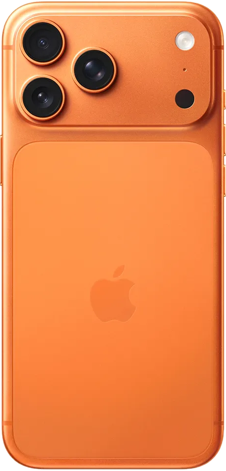 iPhone 17 Pro Max in Cosmic Orange, back view
